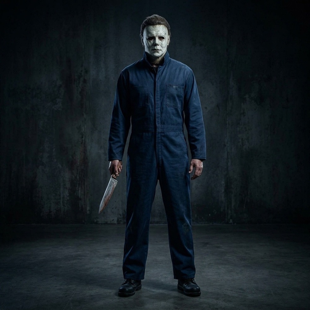 Michael Myers Halloween Costume Men Adult Standard Jumpsuit and Mask One Size